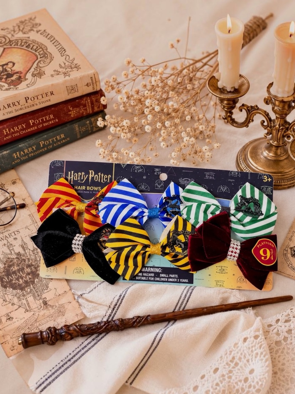 NWT Harry Potter House Hair Bows Set of 6